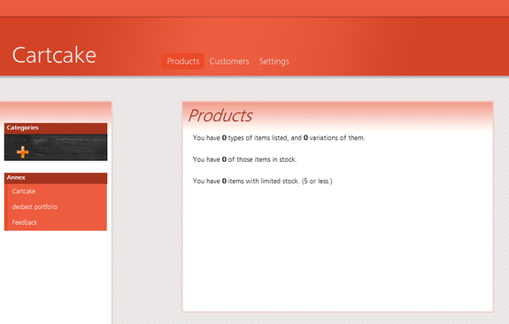 empty products page