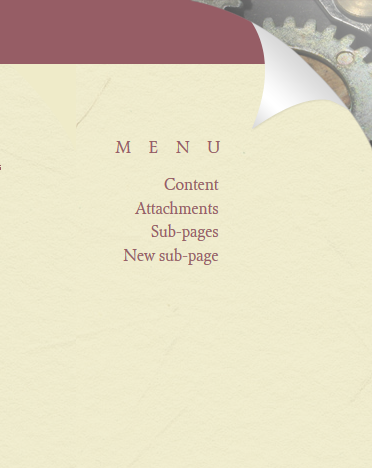 Casey edit page menu